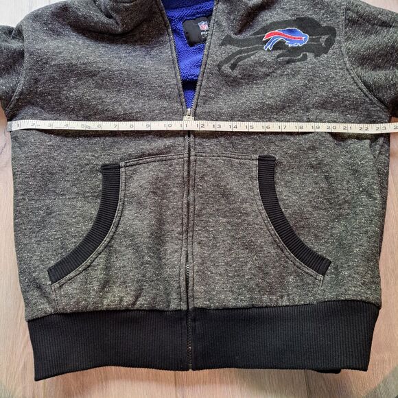 Buffalo Bills Pro Line Mens Large Gray NFL Fleece Zip Up Hoodie Sweatshirt - Picture 8 of 11